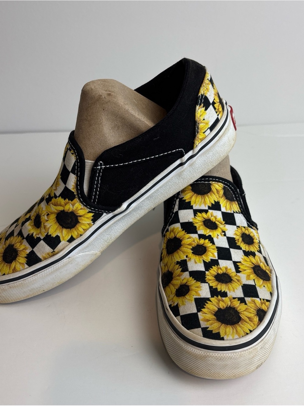 Vans Womens Sunflower Checkerboard slip-on Sneaker